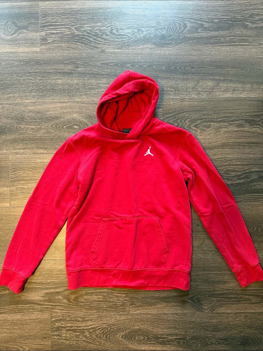 Jordan Red Hoodie with White Jumpman Logo